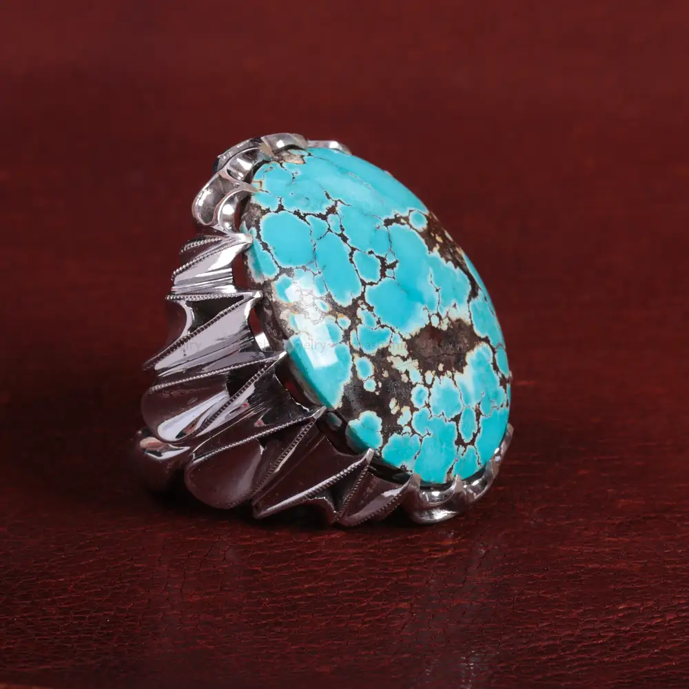 انگشتر فیروزه شجری مردانه کد 15119