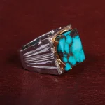 انگشتر فیروزه شجری مردانه کد 15120