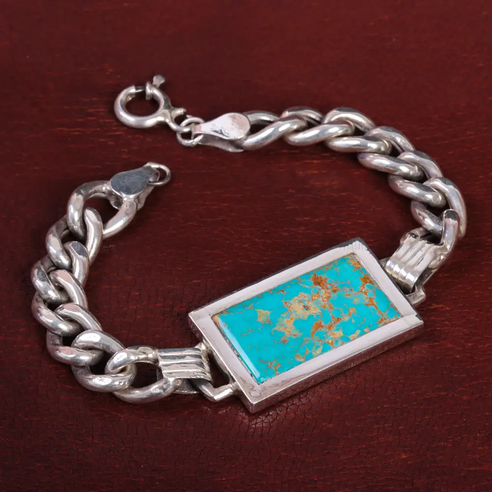 دستبند فیروزه مردانه کد 15126