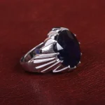 انگشتر ياقوت کبود مردانه کد 15131