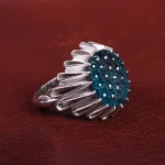 انگشتر توپاز آبی مردانه کد 15136