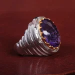 انگشتر آمیتیست مردانه کد 15147