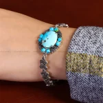 دستبند فیروزه زنانه کد 14638