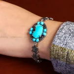 دستبند فیروزه زنانه کد 14640
