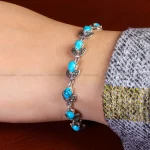 دستبند فیروزه زنانه کد 14643
