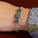 دستبند فیروزه زنانه کد 14650