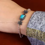 دستبند فیروزه زنانه کد 14653
