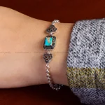 دستبند فیروزه زنانه کد 14654