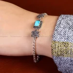 دستبند فیروزه زنانه کد 14655