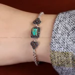دستبند فیروزه زنانه کد 14657