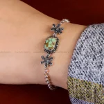 دستبند فیروزه زنانه کد 14658