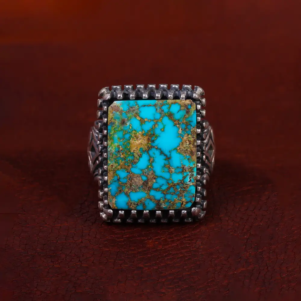 انگشتر فیروزه شجری مردانه کد 14662