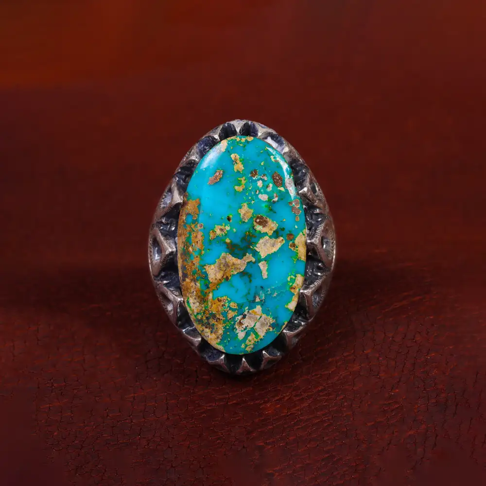 انگشتر فیروزه شجری مردانه کد 14663