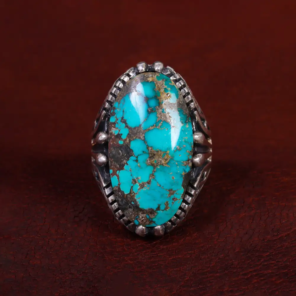 انگشتر فیروزه شجری مردانه کد 14668