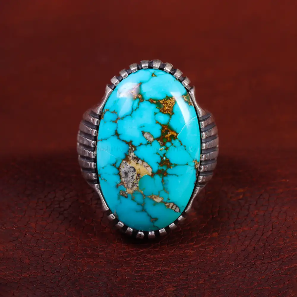 انگشتر فیروزه شجری مردانه کد 14678