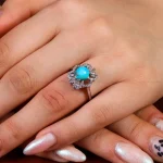 انگشتر فیروزه شجری زنانه کد 14720