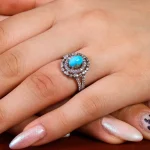 انگشتر فیروزه شجری زنانه کد 14722
