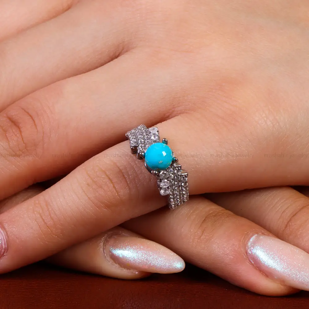 انگشتر فیروزه شجری زنانه کد 14725