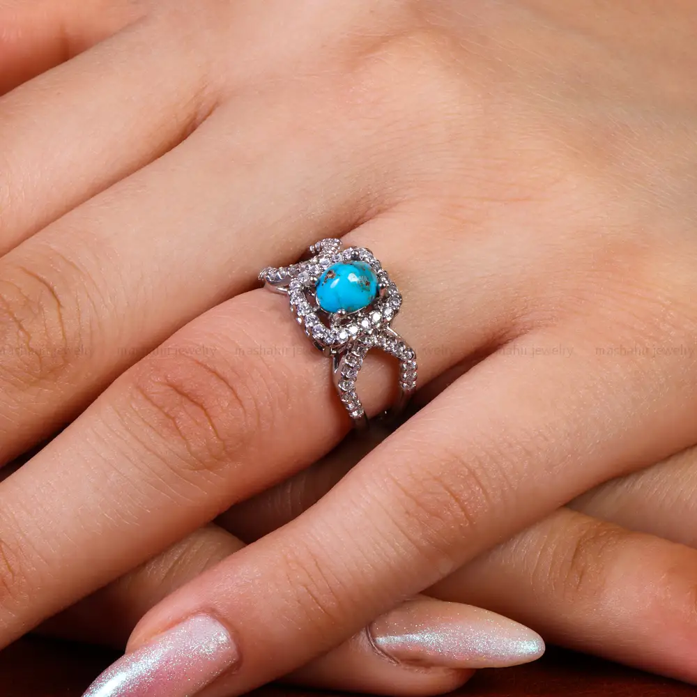انگشتر فیروزه شجری زنانه کد 14726