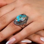 انگشتر فیروزه شجری زنانه کد 14730