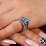 انگشتر فیروزه شجری زنانه کد 14734
