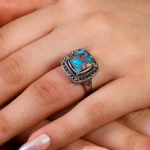 انگشتر فیروزه شجری زنانه کد 14738