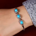 دستبند فیروزه زنانه کد 14747