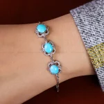 دستبند فیروزه زنانه کد 14748