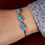 دستبند فیروزه زنانه کد 14751