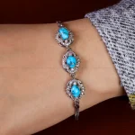 دستبند فیروزه زنانه کد 14754