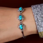 دستبند فیروزه زنانه کد 14756