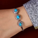 دستبند فیروزه زنانه کد 14760