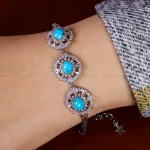 دستبند فیروزه زنانه کد 14763