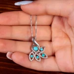 گردنبند فیروزه زنانه کد 14775