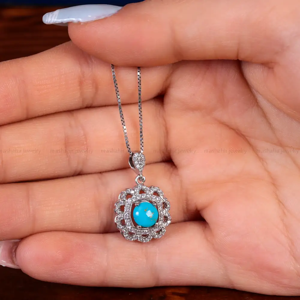 گردنبند فیروزه زنانه کد 14780
