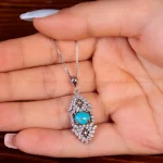 گردنبند فیروزه زنانه کد 14781