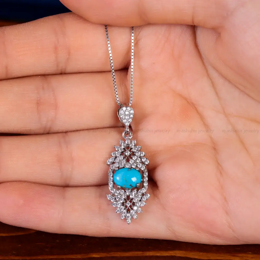 گردنبند فیروزه زنانه کد 14784