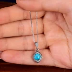 گردنبند فیروزه زنانه کد 14796