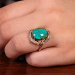 انگشتر فیروزه شجری زنانه کد 14824