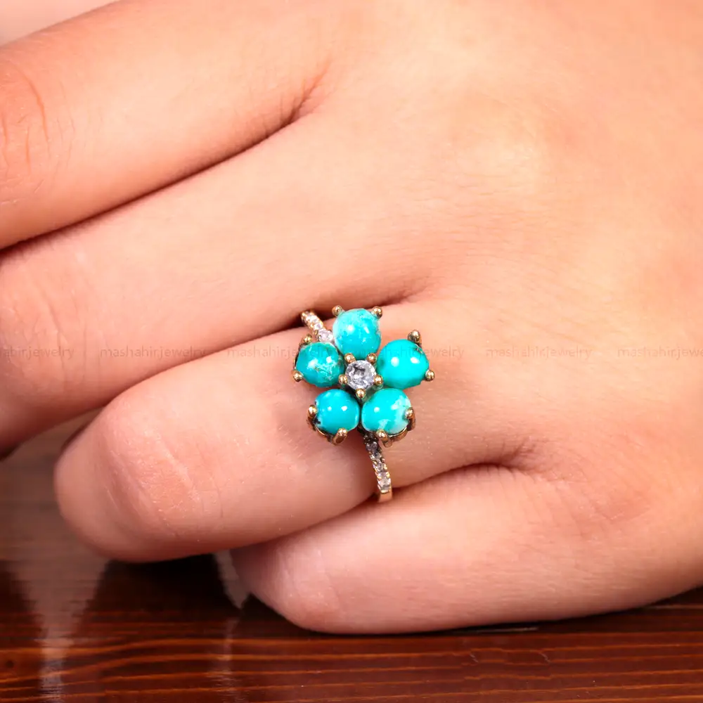 انگشتر فیروزه شجری زنانه کد 14825