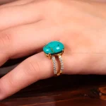 انگشتر فیروزه شجری زنانه کد 14832