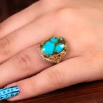 انگشتر فیروزه شجری زنانه کد 14839