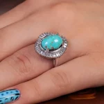 انگشتر فیروزه شجری زنانه کد 14842
