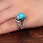 انگشتر فیروزه شجری زنانه کد 14843