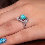 انگشتر فیروزه شجری زنانه کد 14845