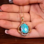 گردنبند فیروزه زنانه کد 14852