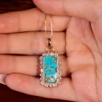 گردنبند فیروزه زنانه کد 14860