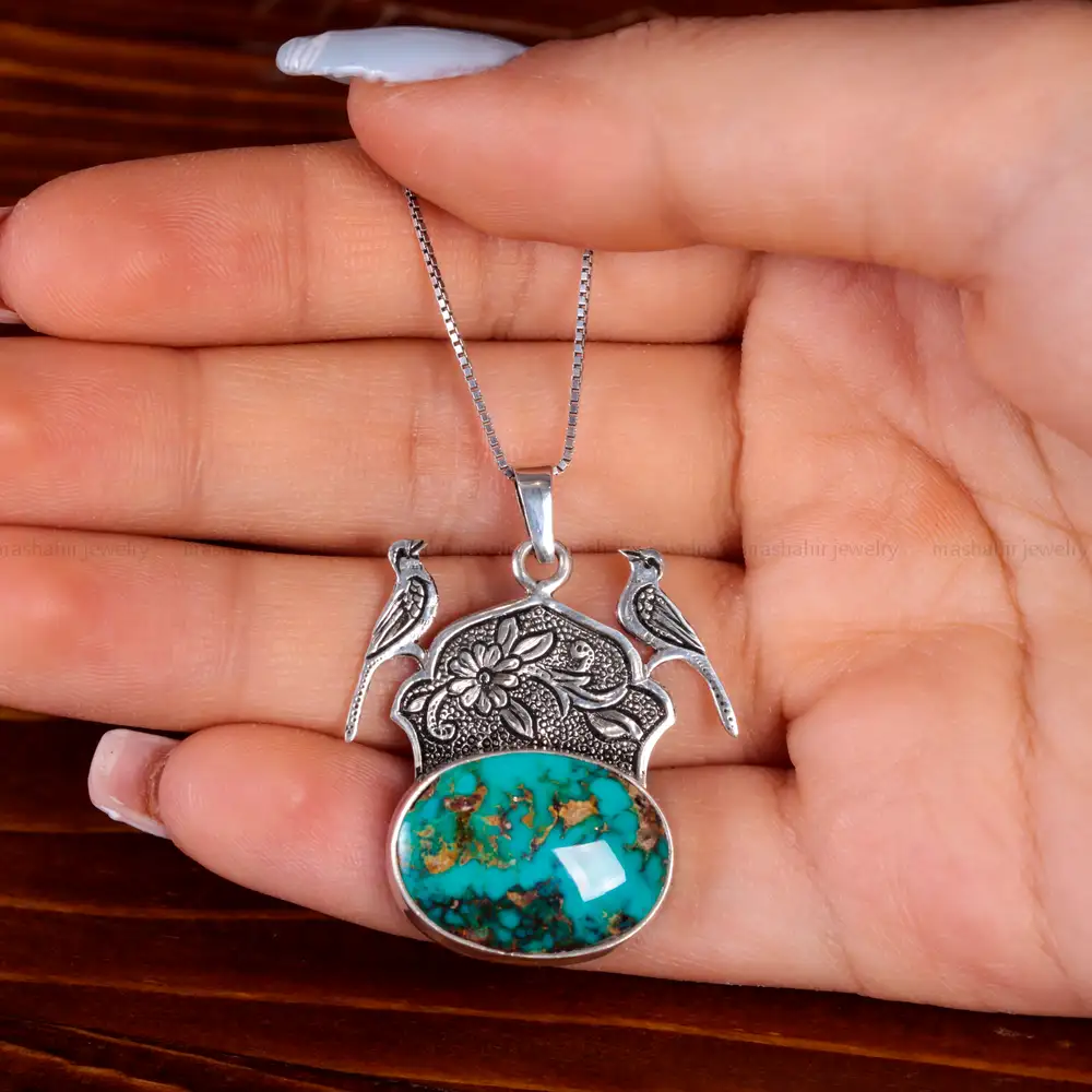 گردنبند فیروزه شجری زنانه کد 14880