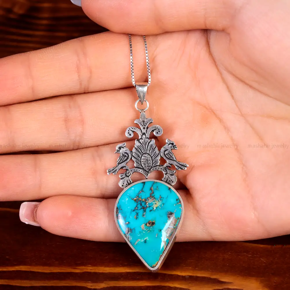 گردنبند فیروزه شجری زنانه کد 14884