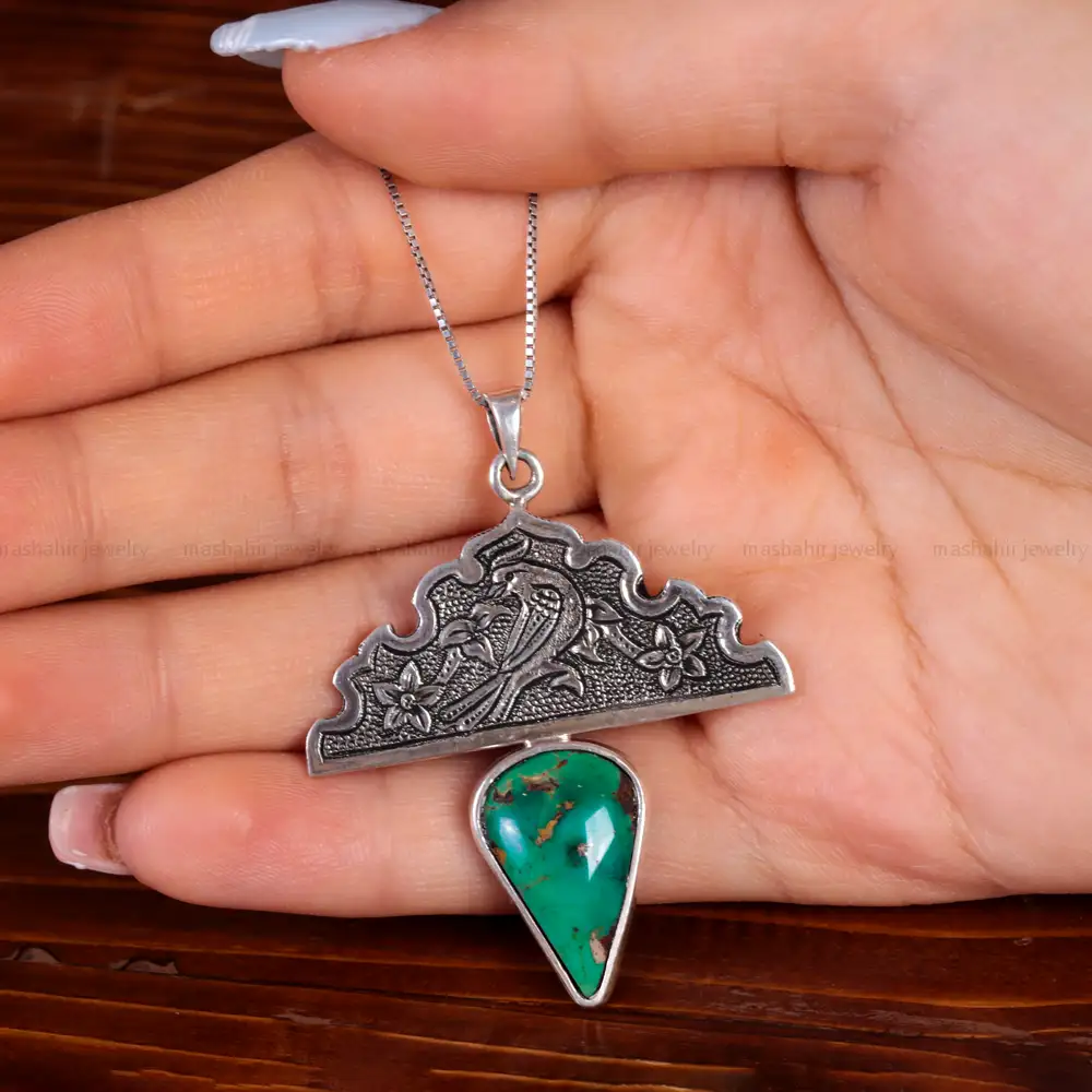 گردنبند فیروزه شجری زنانه کد 14885